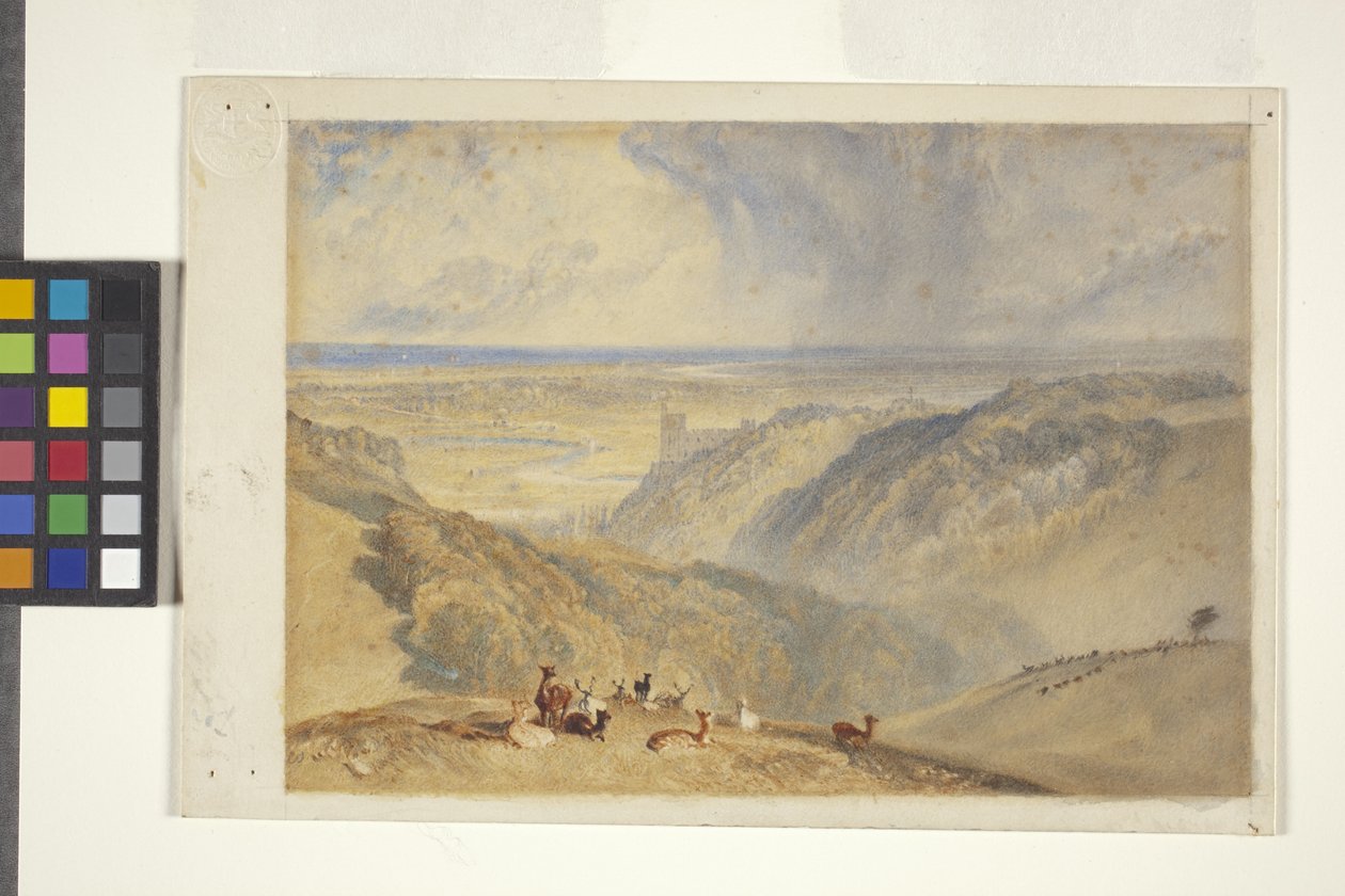 Arundel On The River Arun, wg JMW Turner (akwarela i gwasz na złamanym papierze) autorstwa William II Ward