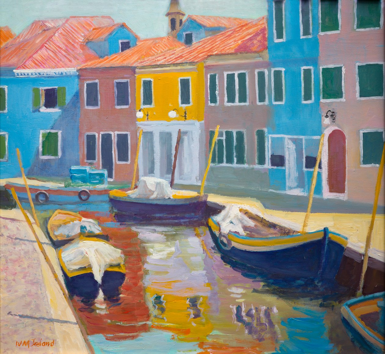 Burano, Wenecja (olej na pokładzie) autorstwa William Ireland