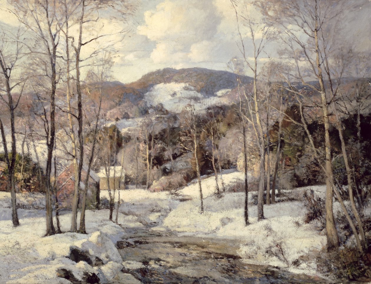 Millstream, Ipswich, New Hampshire (olej na płótnie) autorstwa William J. Kaula