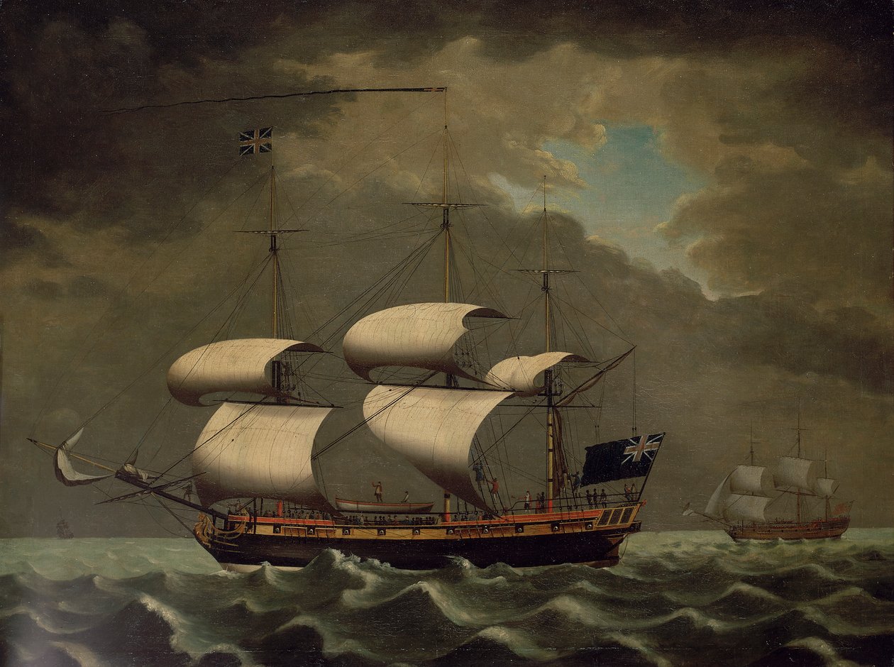 Statek niewolniczy, ok. 1780 (olej na płótnie) autorstwa William Jackson
