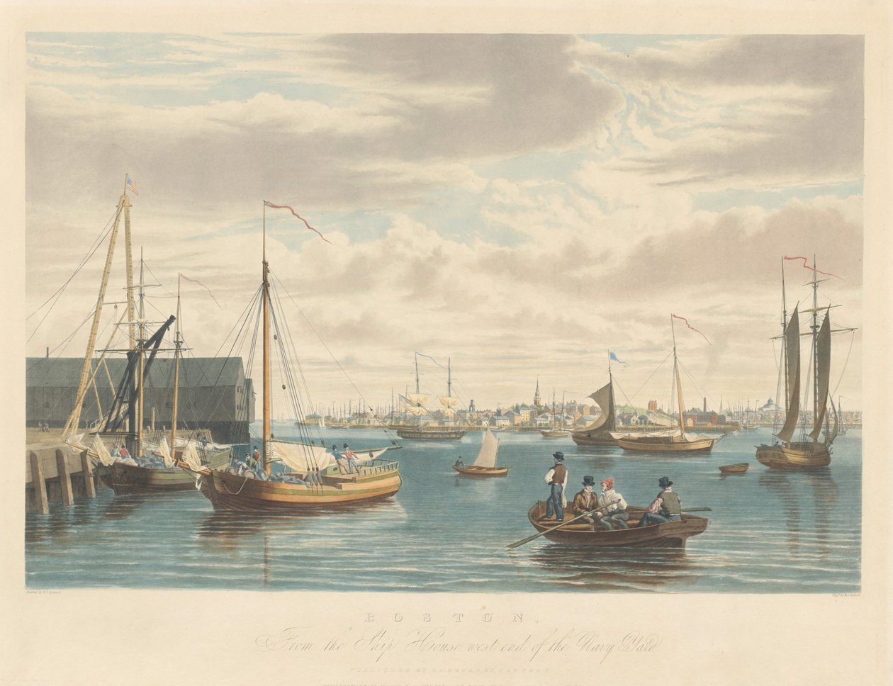 Boston: z Ship House na zachodnim krańcu stoczni marynarki wojennej autorstwa William James Bennett
