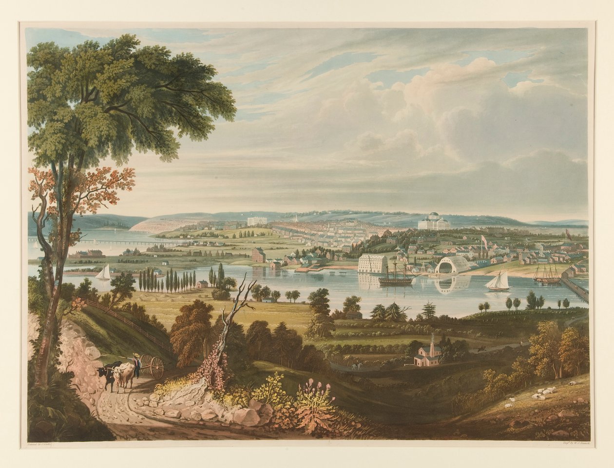 Miasto Waszyngton spoza stoczni marynarki wojennej autorstwa William James Bennett