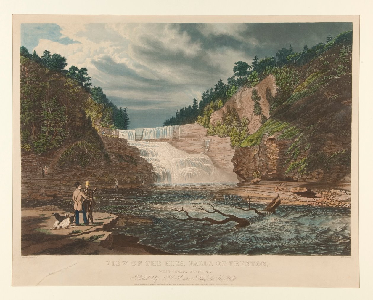 Widok na wysokie wodospady Trenton. Zachodniej Kanady Creek, NY. autorstwa William James Bennett