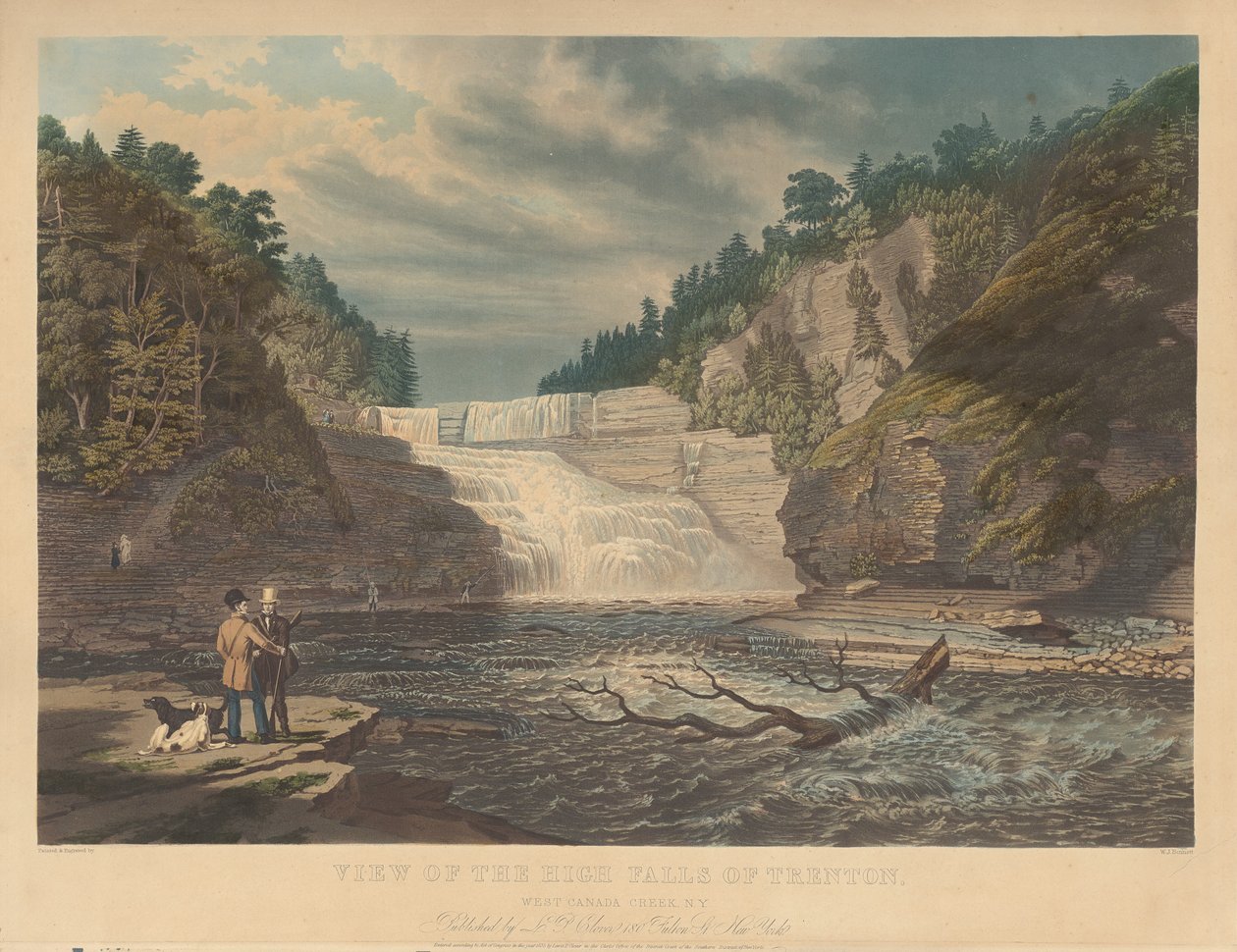 Widok na High Falls of Trenton: West Canada Creek, NY autorstwa William James Bennett
