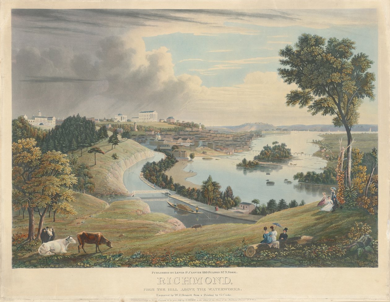 Richmond: Ze wzgórza nad wodociągami autorstwa William James Bennett after George Cooke