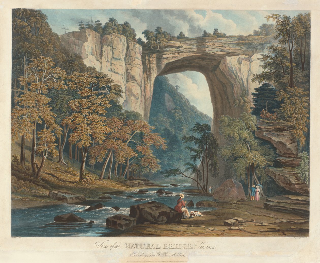 Widok na naturalny most autorstwa William James Bennett after Jacob C. Ward