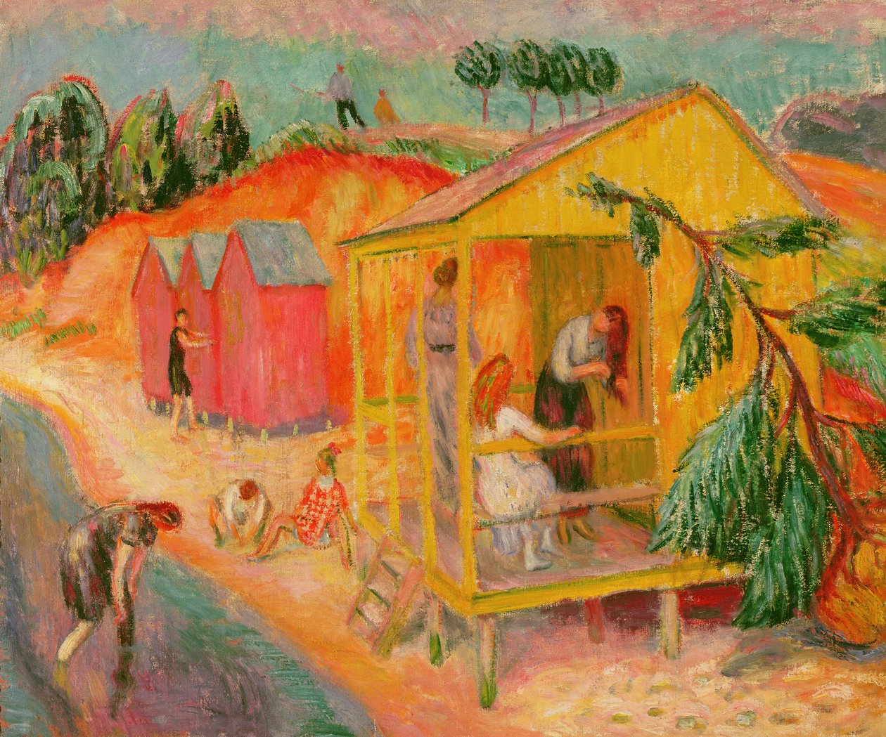 Łaźni (olej na płótnie) autorstwa William James Glackens