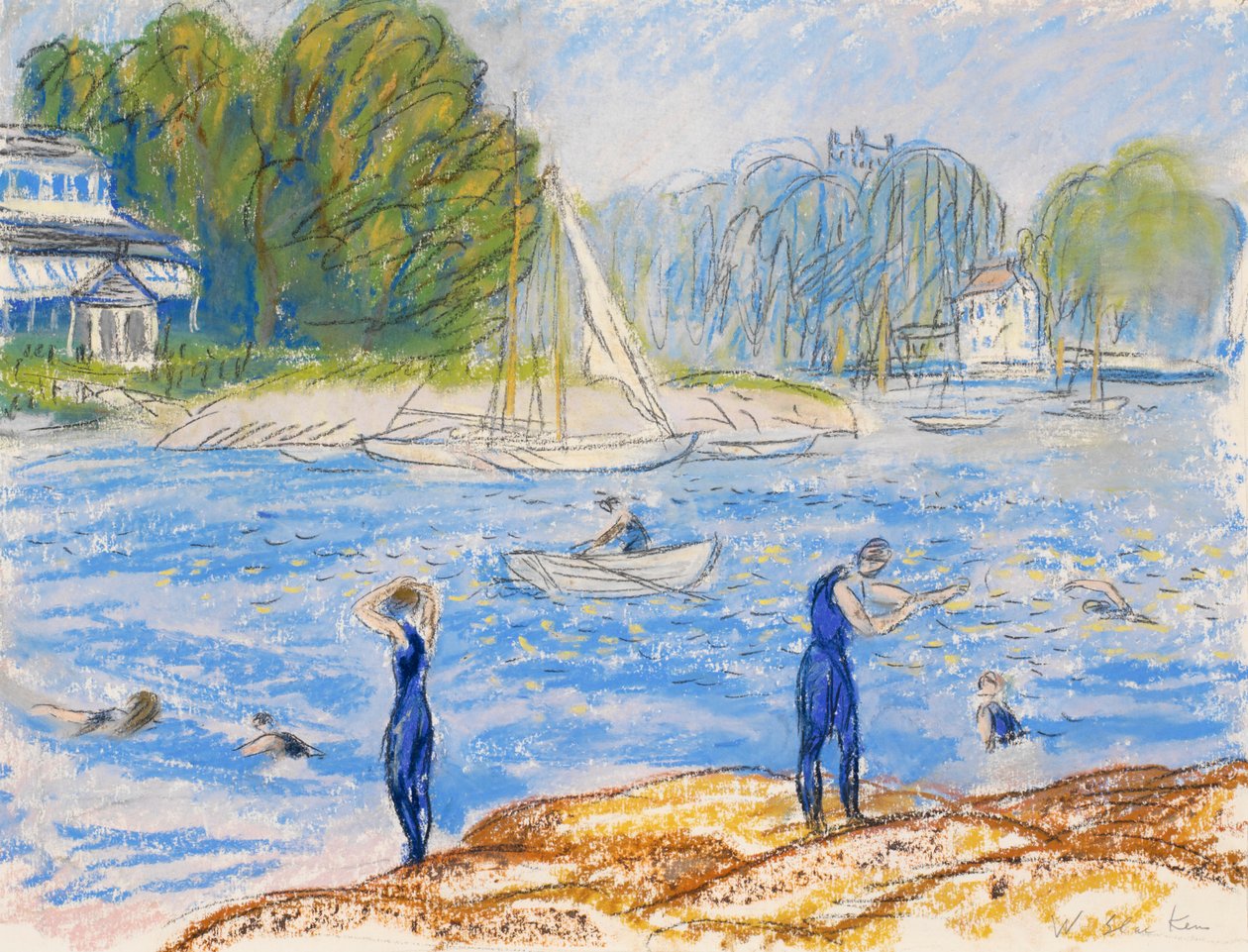 Kąpiących się, Nigdzie autorstwa William James Glackens
