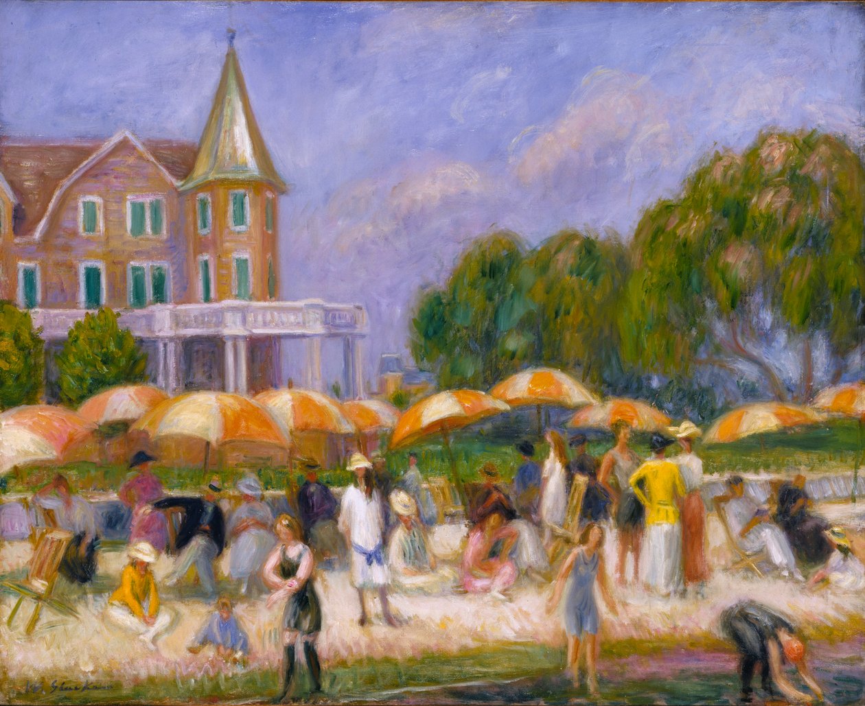 Parasole plażowe w Blue Point, ca. 1915. autorstwa William James Glackens