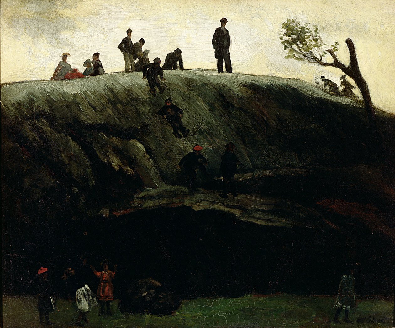 Chłopcy zjeżdżający, ok. 1897 (olej na płótnie) autorstwa William James Glackens
