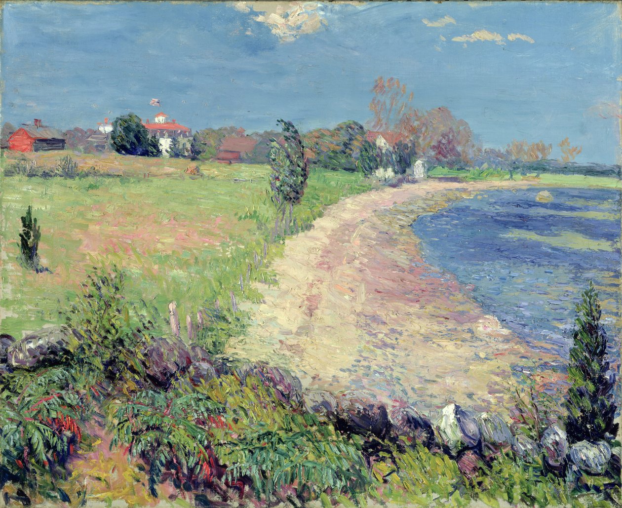 Curving Beach, Nowa Anglia (olej na płótnie) autorstwa William James Glackens