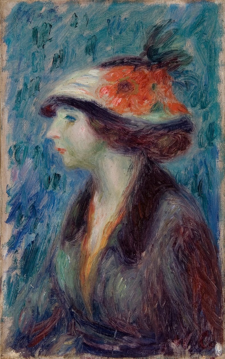 Dziewczyna w kwiecistym kapeluszu autorstwa William James Glackens