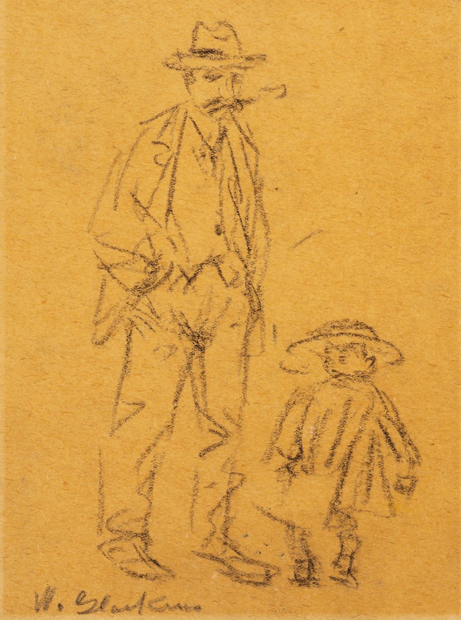 Mężczyzna z dzieckiem autorstwa William James Glackens