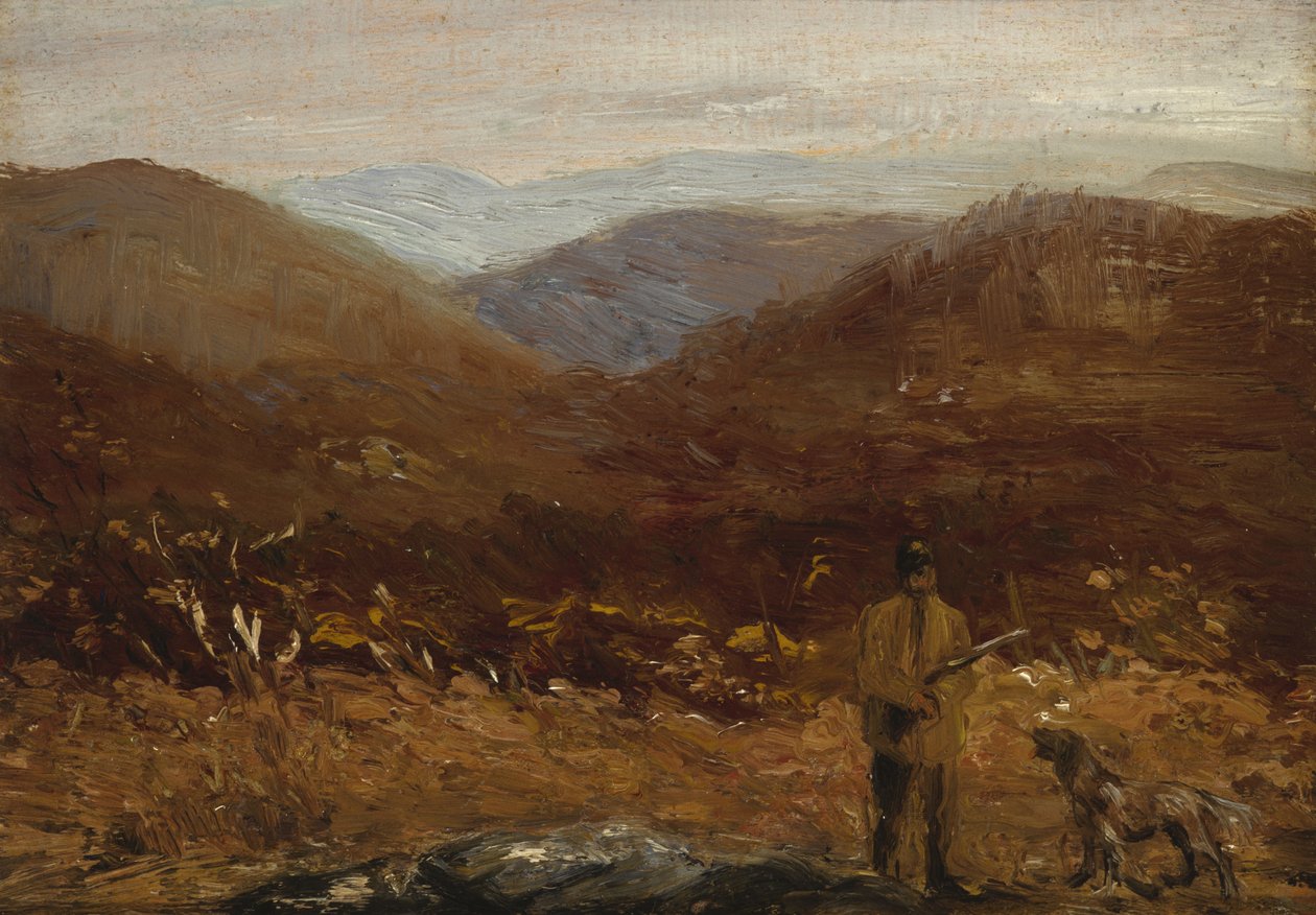 Człowiek z psem Łowca autorstwa William James Glackens