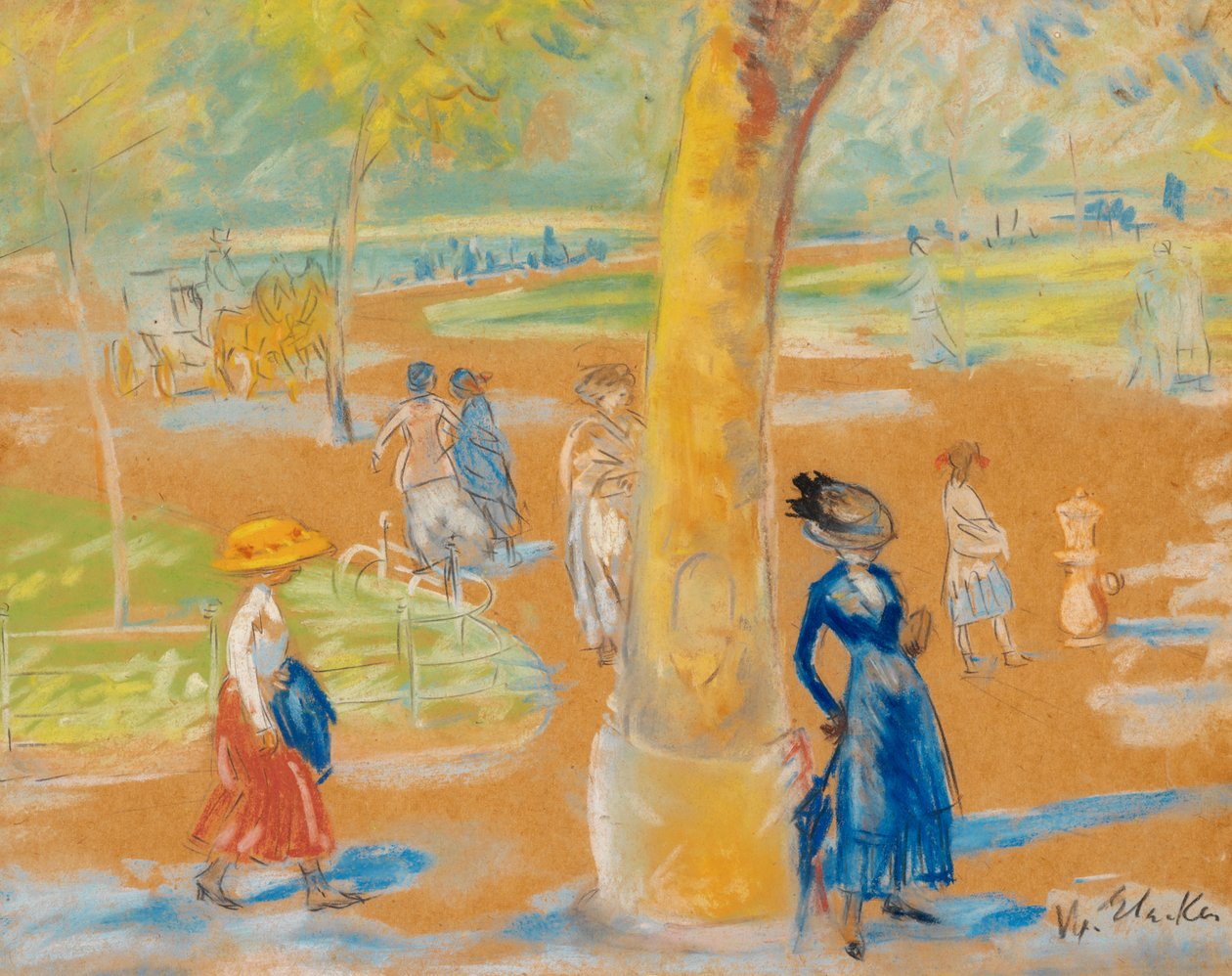 Kobieta z parasolem, Washington Square autorstwa William James Glackens