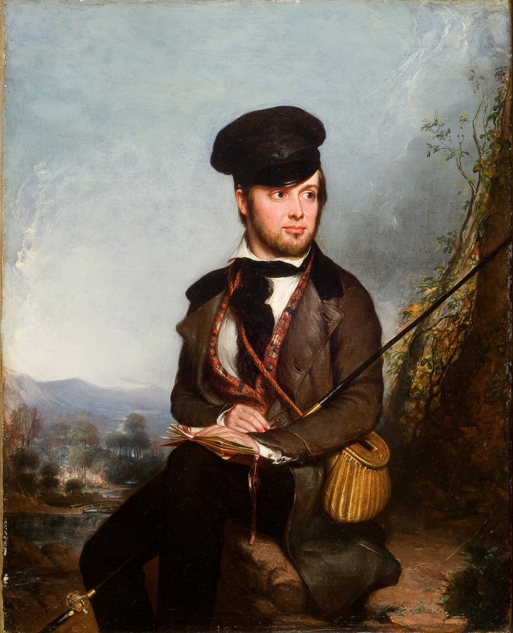 Wędkarz (portret Charlesa Lanmana) 1846 (olej na płótnie) autorstwa William James Hubard