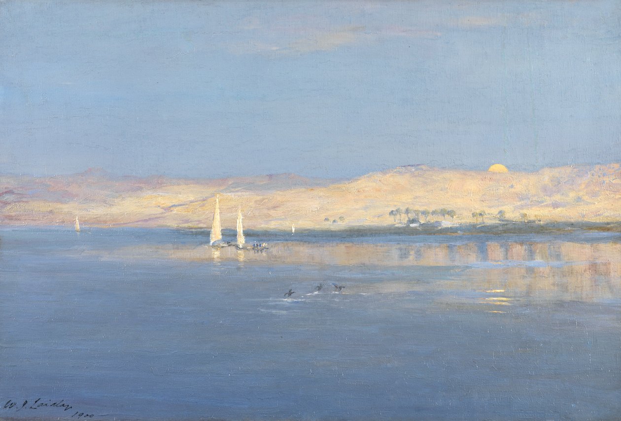 Księżyc wschodzący nad Nilem, 1900 autorstwa William James Laidlay