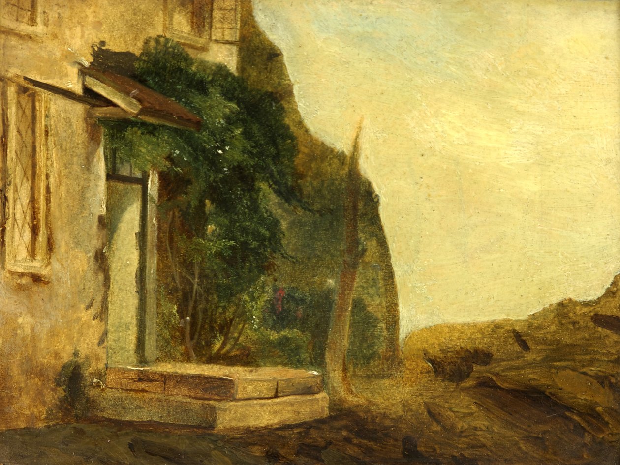 Drzwi do domku (olej na panelu) autorstwa William James Muller