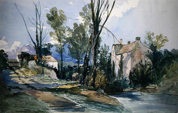 Staffordshire Mill (akwarela na papierze) autorstwa William James Muller