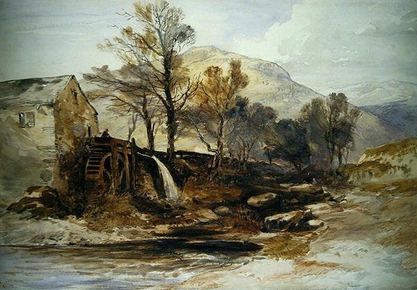 Młyn wodny w północnej Walii (akwarela na papierze) autorstwa William James Muller