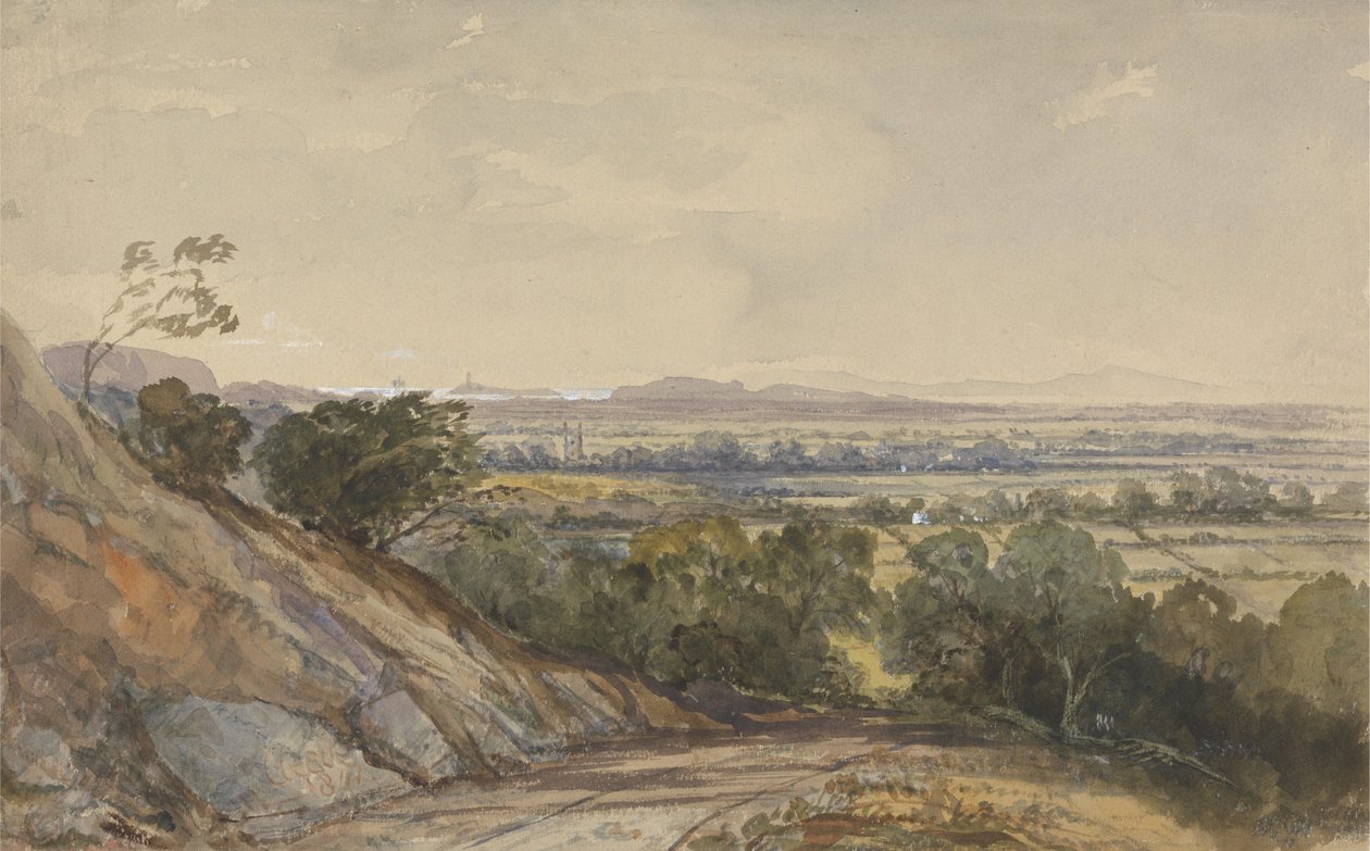 Cleeve, Somerset, z zatoką Bridgewater w oddali autorstwa William James Muller