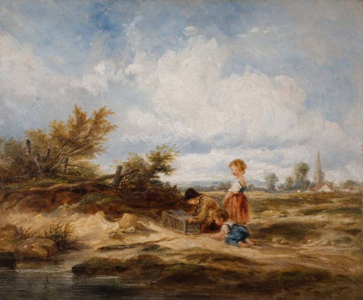 Hampstead Heath - Pułapka na ptaki, 1845. autorstwa William James Muller