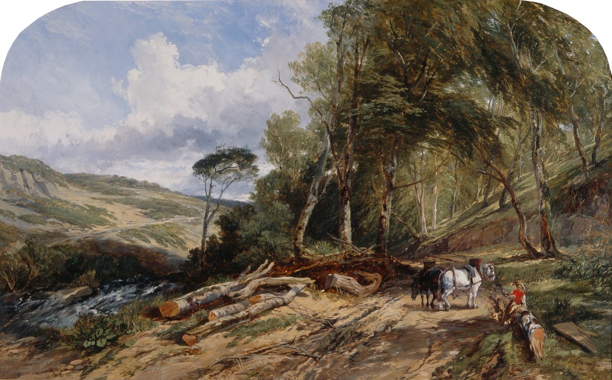 Transport drewna (olej na płótnie) autorstwa William James Muller