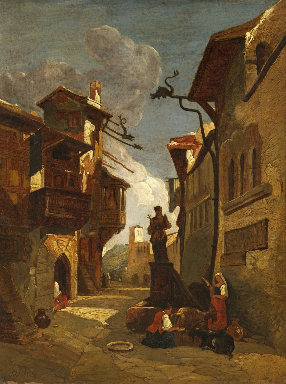 Włoska scena uliczna autorstwa William James Muller