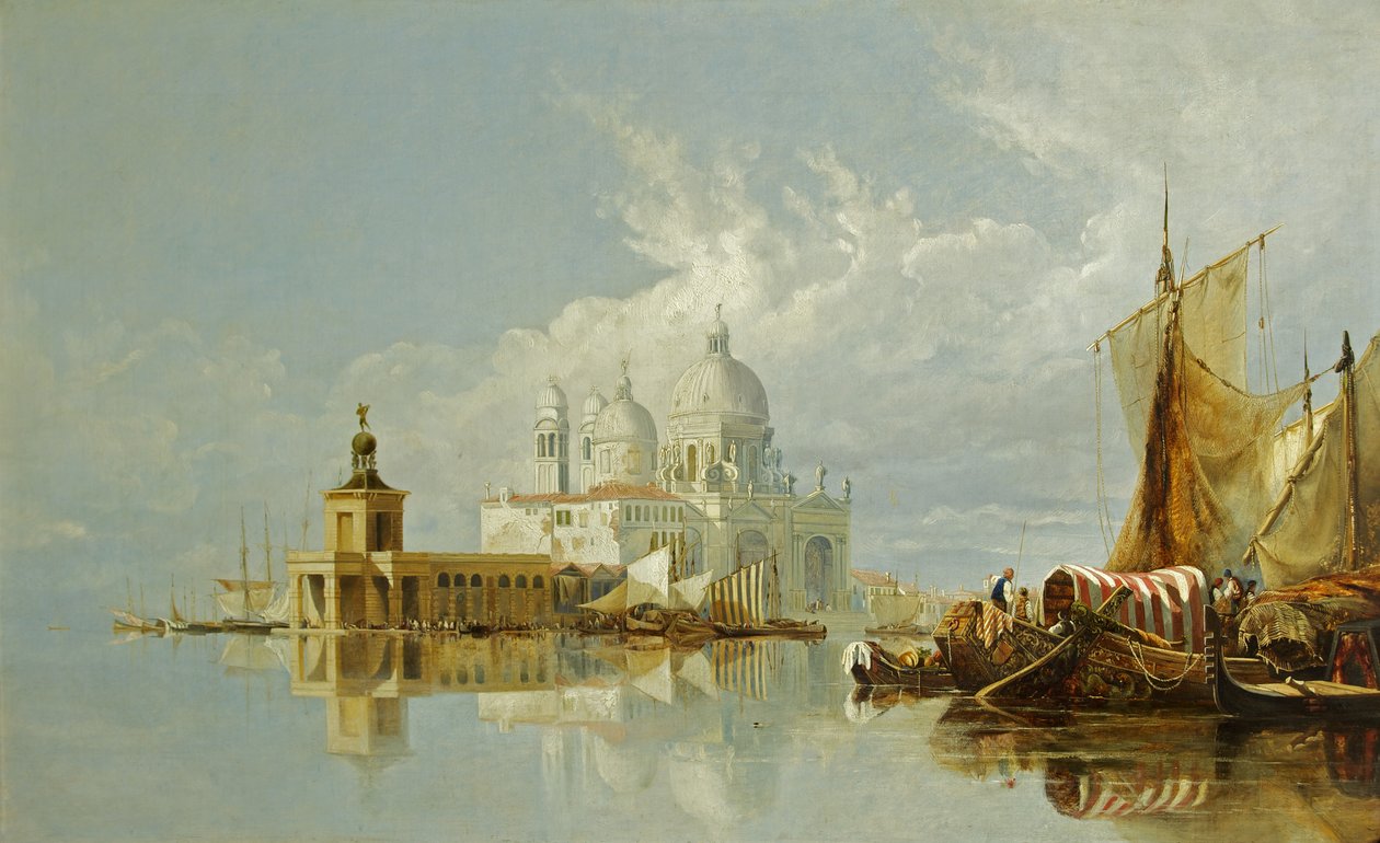 Santa Maria della Salute, Wenecja, Włochy (olej na płótnie) autorstwa William James Muller