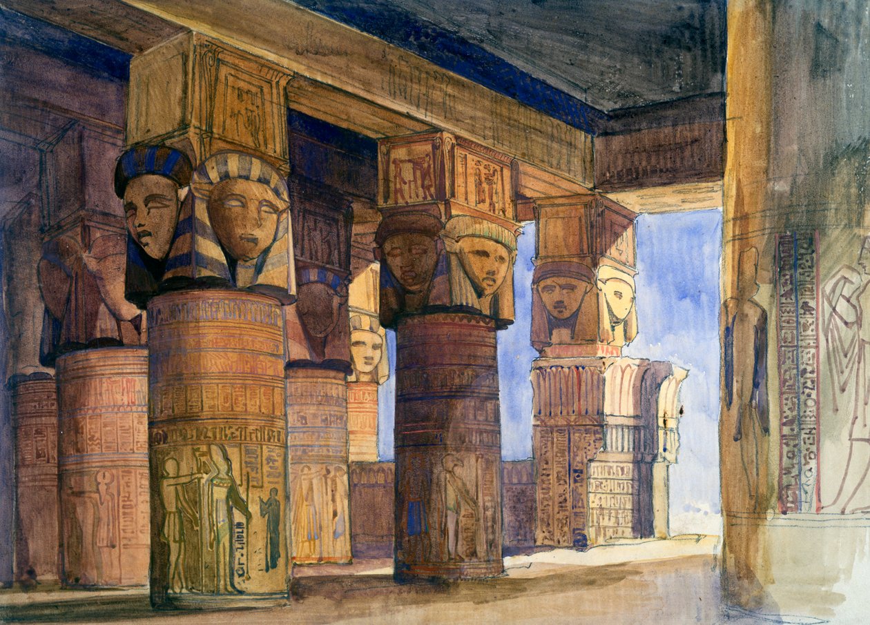 Świątynia Dendery, Górny Egipt, 1839 autorstwa William James Muller
