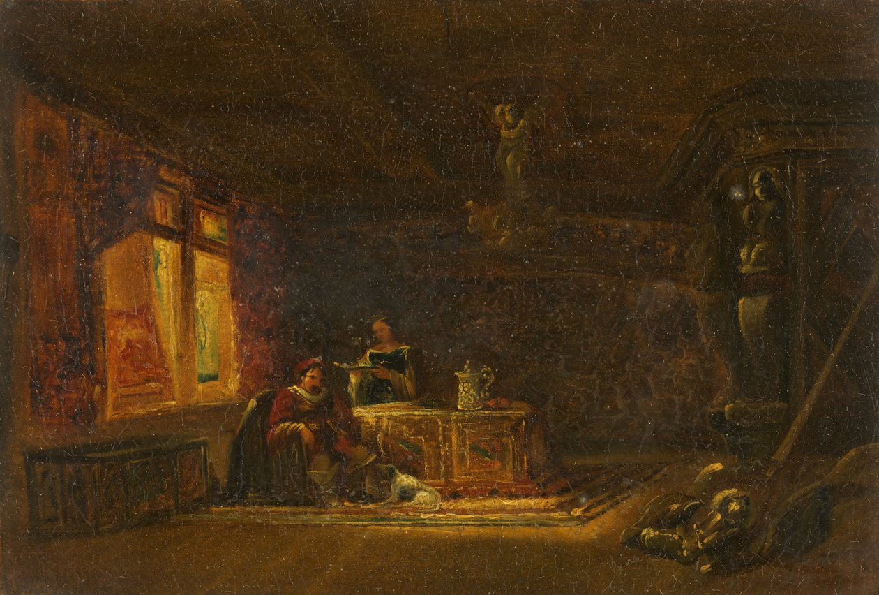 Sala baronialna (olej na płótnie) autorstwa William James Muller