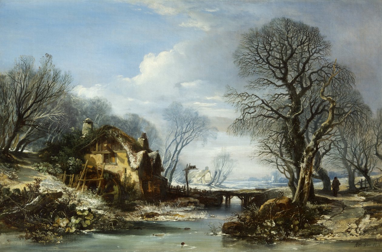 Scena zimowa, Porlock autorstwa William James Muller