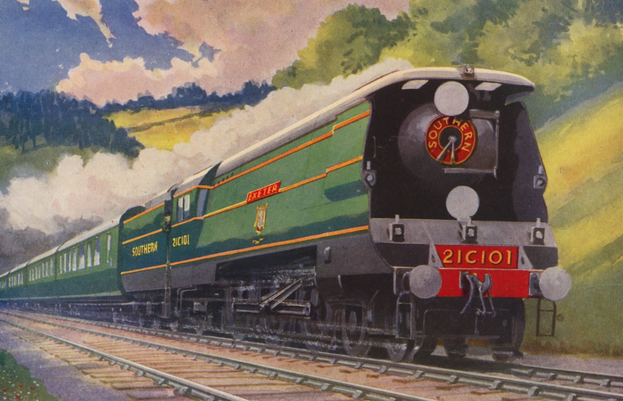 Ekspres Southern Railway Main Line (kolorowa litografia) autorstwa William John Patton McDowell