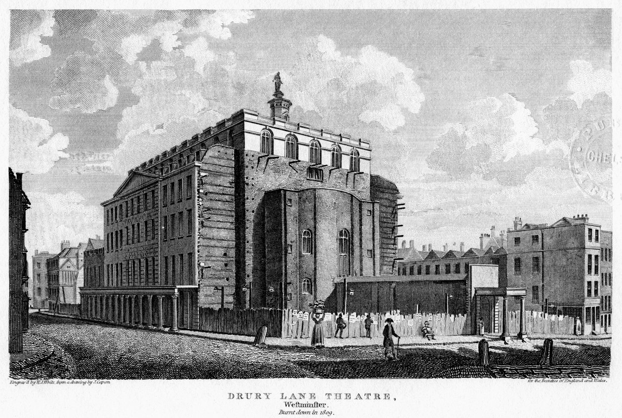 Drury Lane Theatre, Westminster, Londyn, XIX wiek. autorstwa William Johnstone White