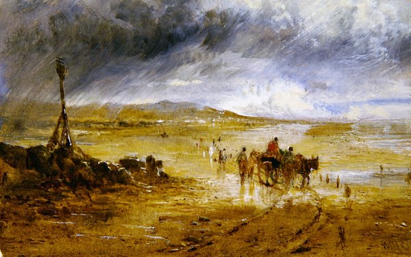 Przeprawa przez piaski, deszczowa pogoda autorstwa William Joseph J.C. Bond