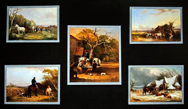 The Farming Seasons, zestaw 5 sztuk (olej na pokładzie) autorstwa William Joseph Shayer
