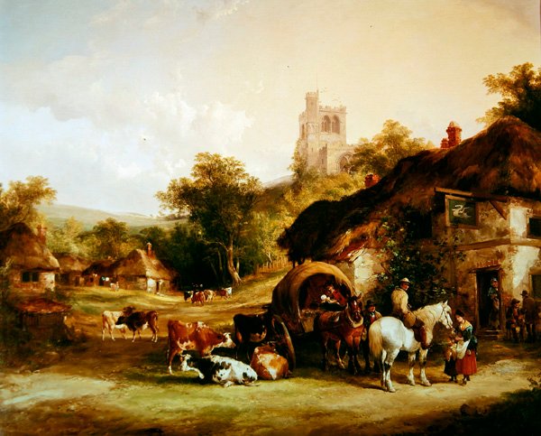 The Swan Inn (olej na panelu) autorstwa William Joseph Shayer