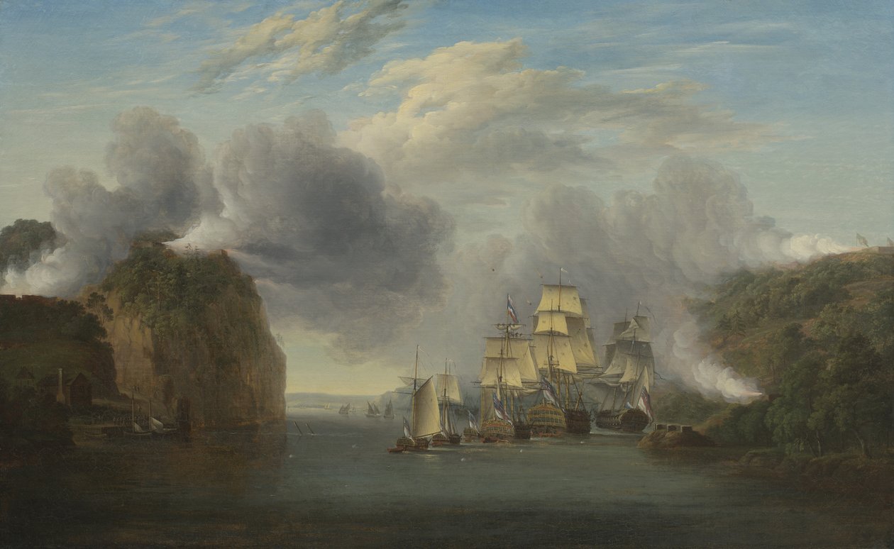 Wymuszanie przejścia przez rzekę Hudson, 1835 autorstwa William Joy