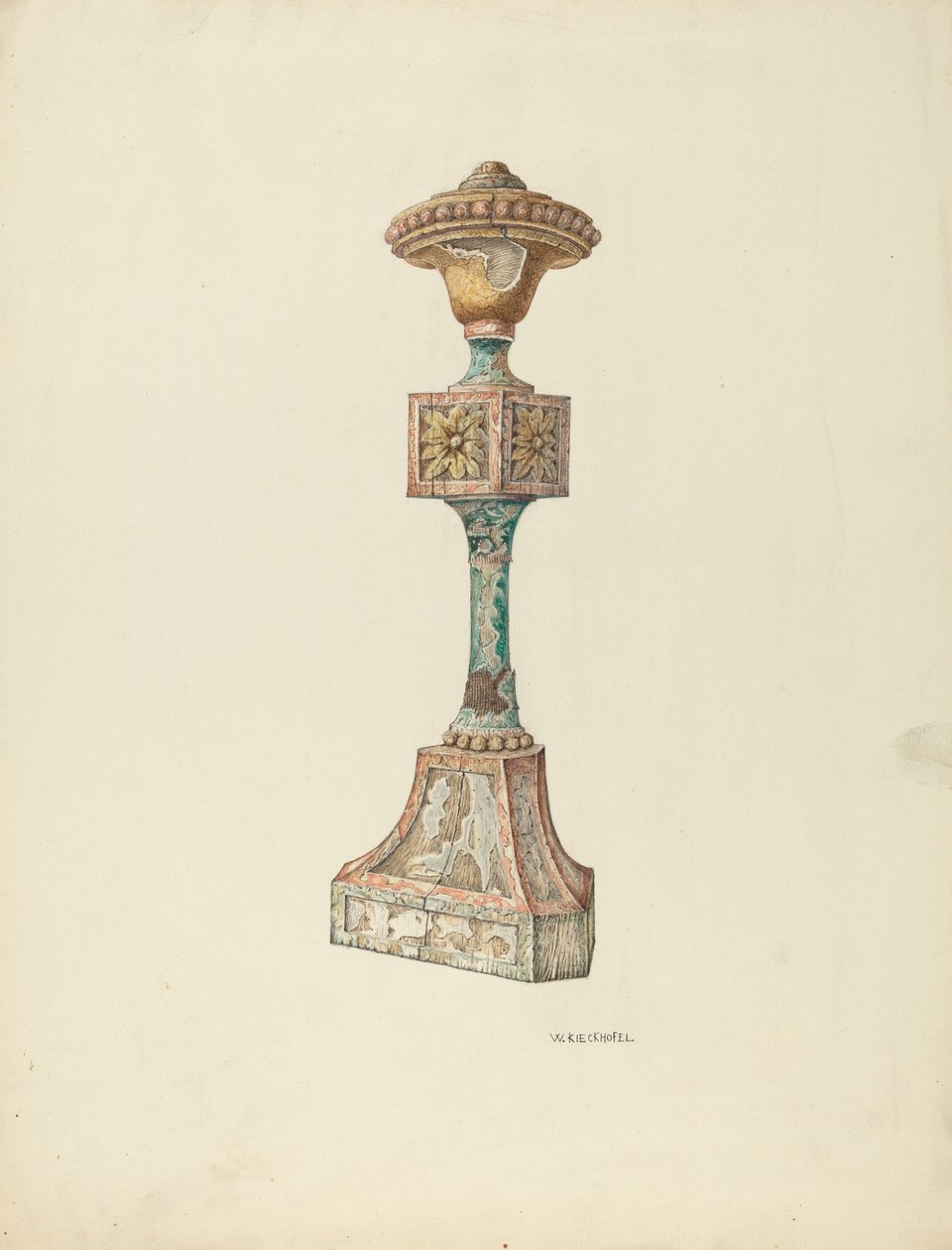 Ceremonialny świecznik Meble kościelne, ok. 1900 r. 1941. autorstwa William Kieckhofel