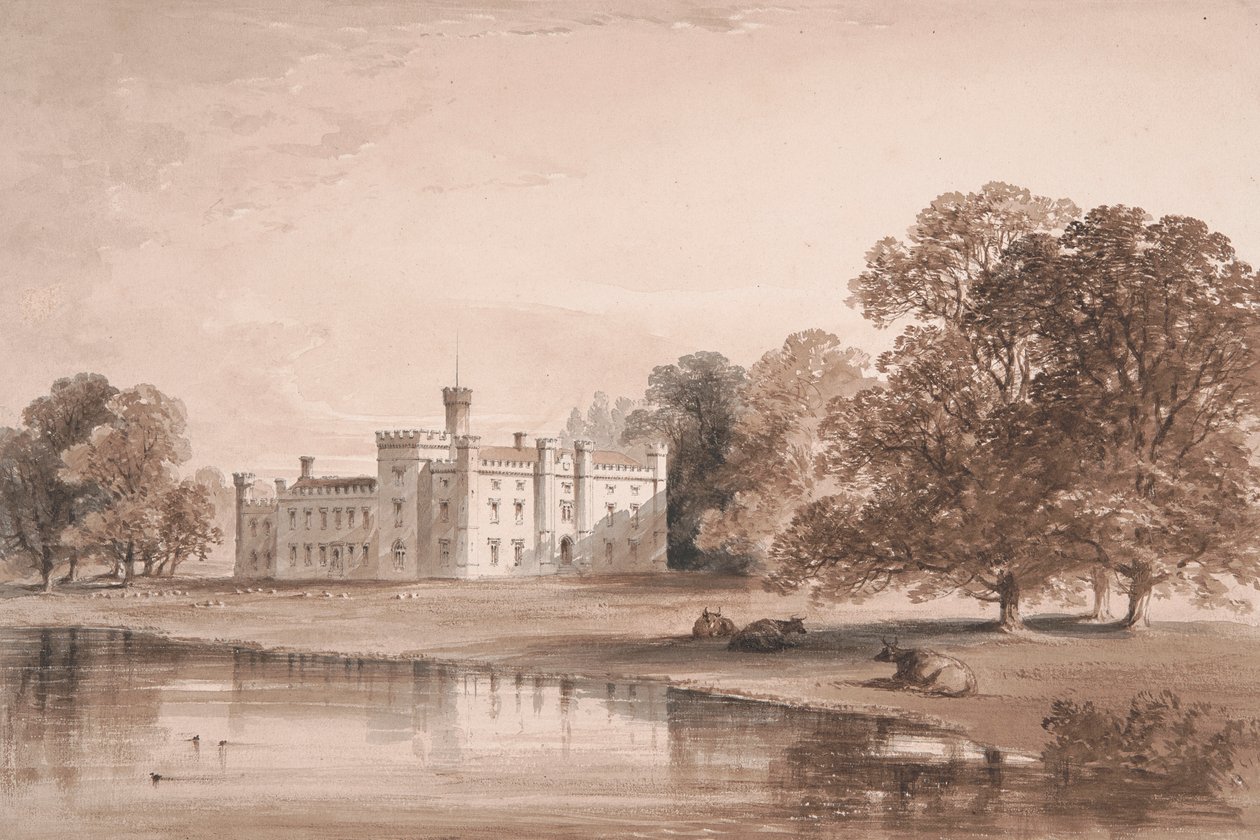 Chiddingstone Place, widok z jeziora autorstwa William Knight
