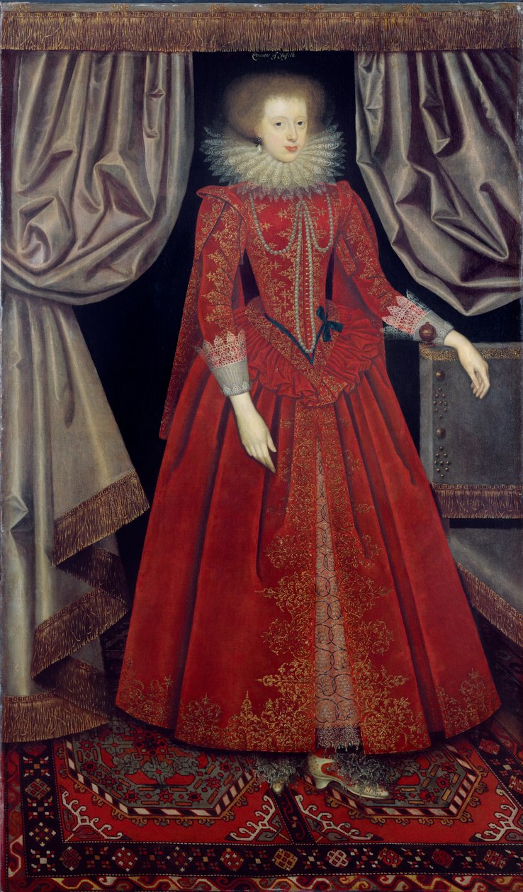 Catherine Knevet, c.1615 (óleo sobre tela)polonês autorstwa William Larkin