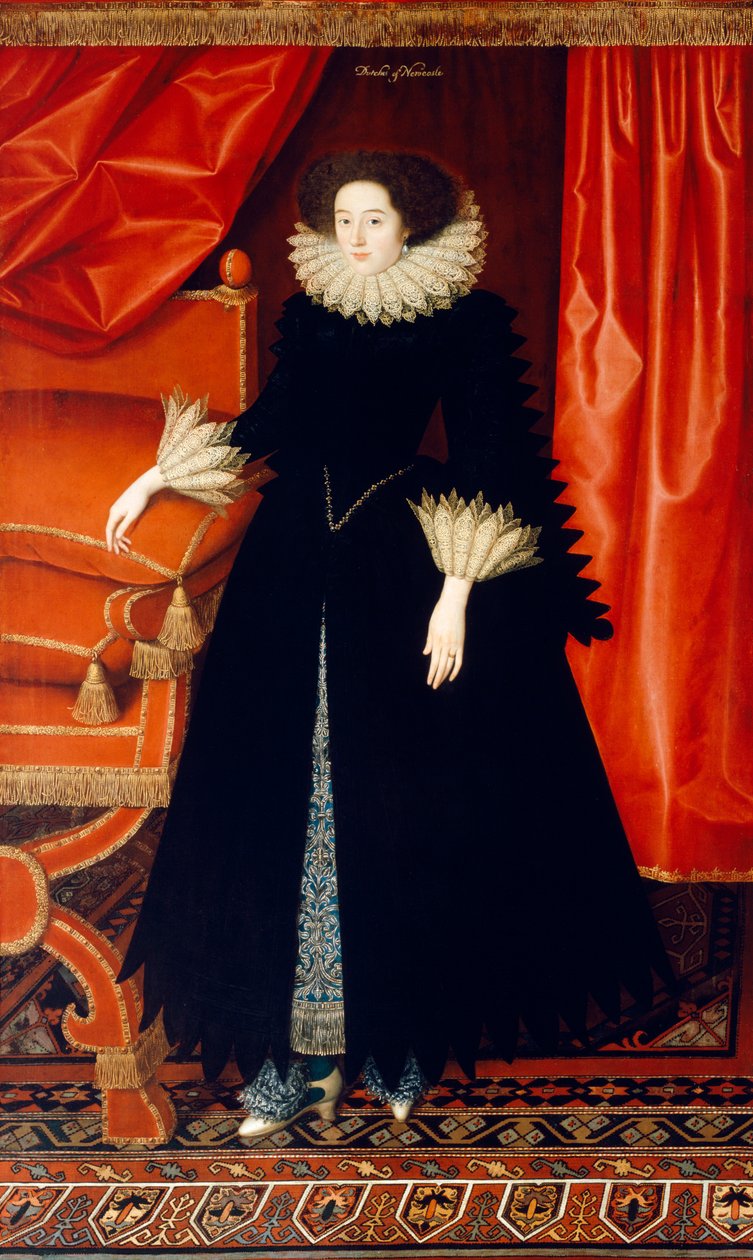 Elizabeth Bassett, hrabina Newcastle, c1615 autorstwa William Larkin