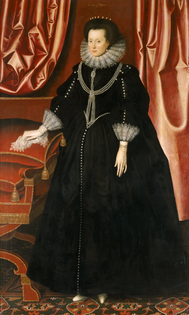 Elizabeth Drury, hrabina Exeter, ok. 1615 r. (olej na płótnie) autorstwa William Larkin