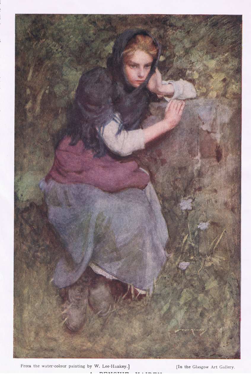 Zamyślona pokojówka z „Bibby Annual” opublikowanego w 1916 r. (litografia kolorowa) autorstwa William Lee Hankey