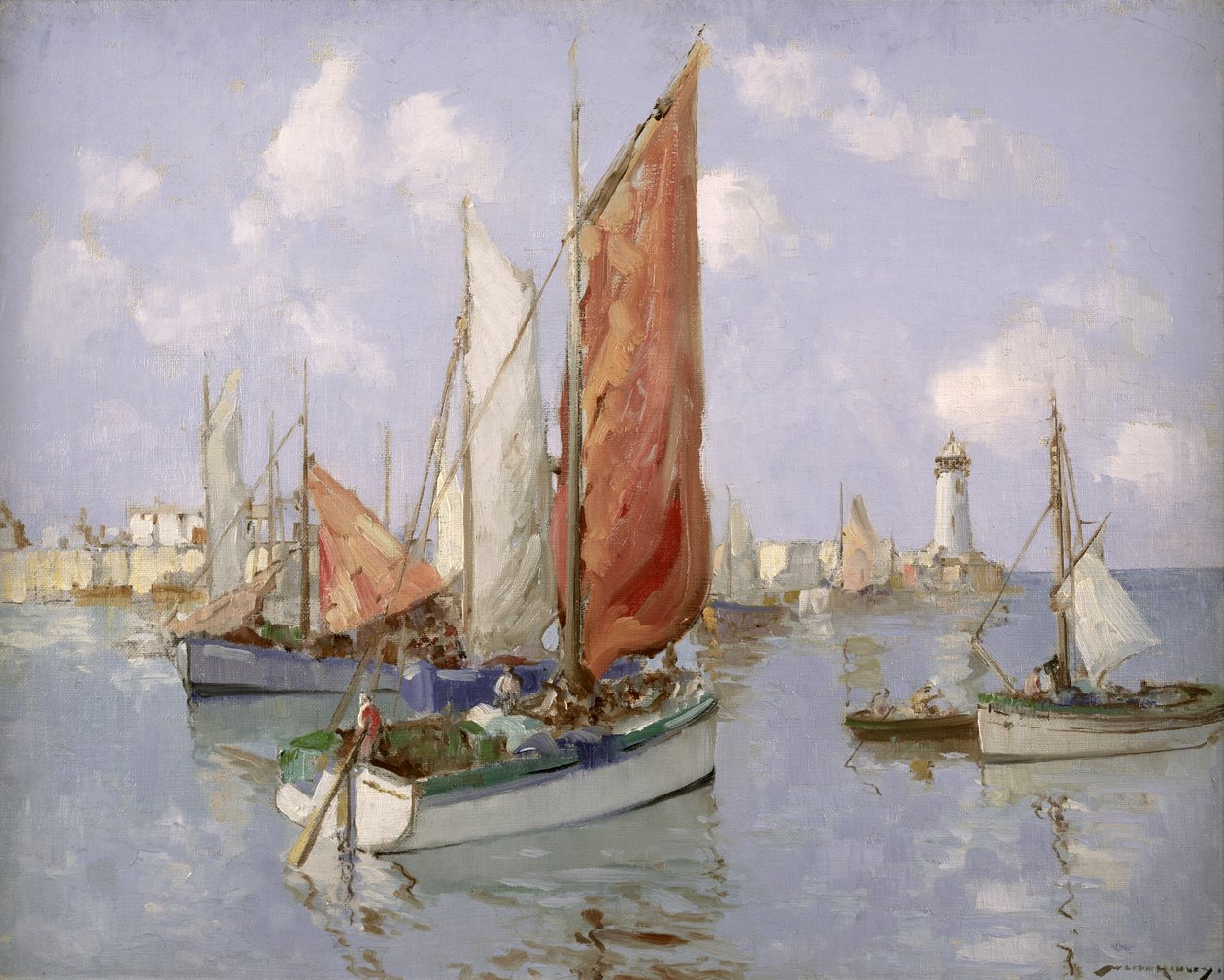 Łódź rybacka, Chareute (olej na płótnie) autorstwa William Lee Hankey