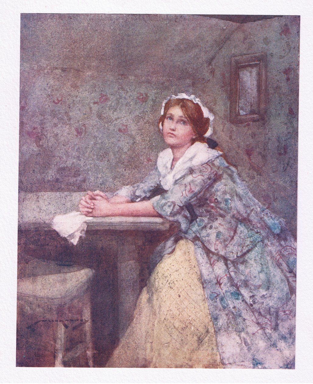 Jego urocza córka, piękniejsza we łzach (litografia kolorowa) autorstwa William Lee Hankey