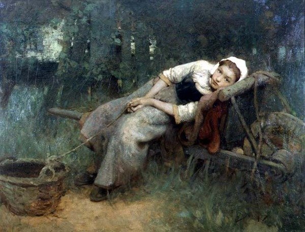 W cichych leśnych miejscach przy domu, który mnie urodził, ok. 1906 r. (olej na płótnie) autorstwa William Lee Hankey