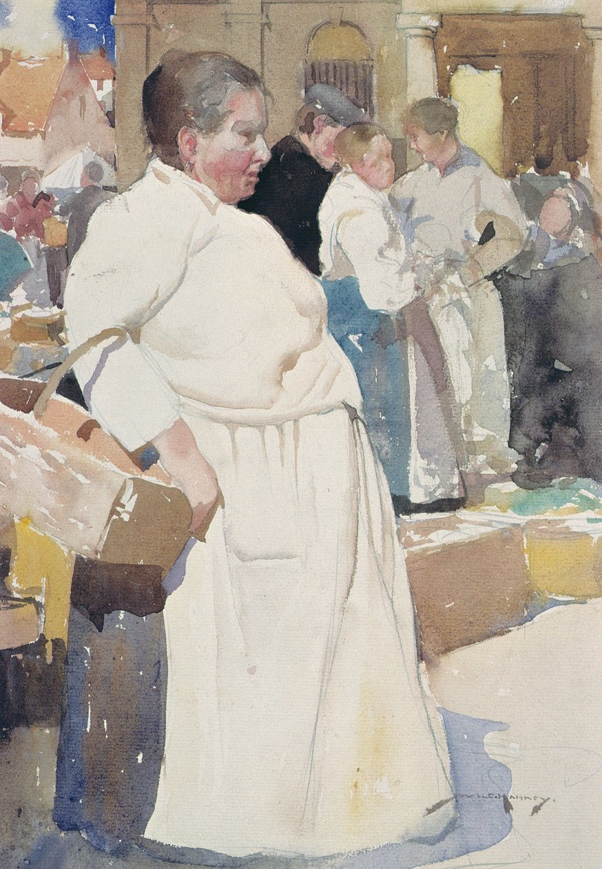 Madame la Menagere, Etaples (akwarela na papierze) autorstwa William Lee Hankey