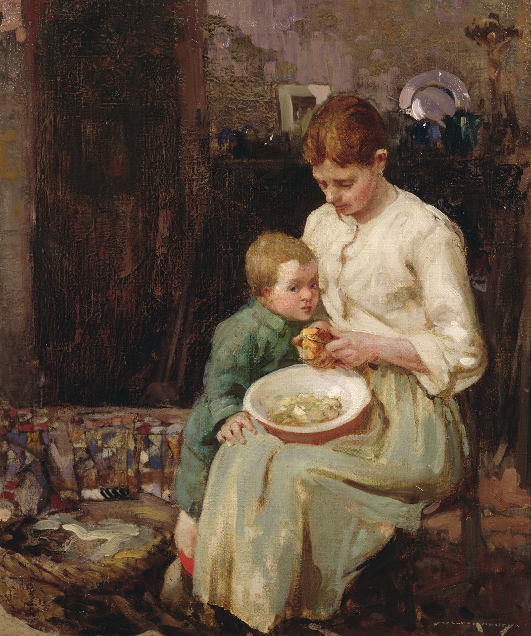 Przygotowanie posiłku (olej na płótnie) autorstwa William Lee Hankey