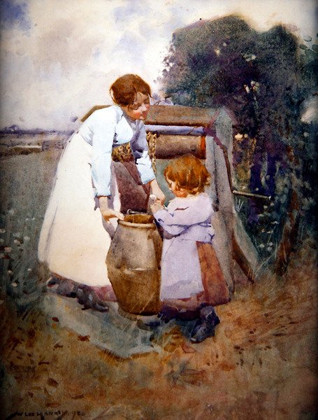 Dwie dziewczyny przy studni autorstwa William Lee Hankey